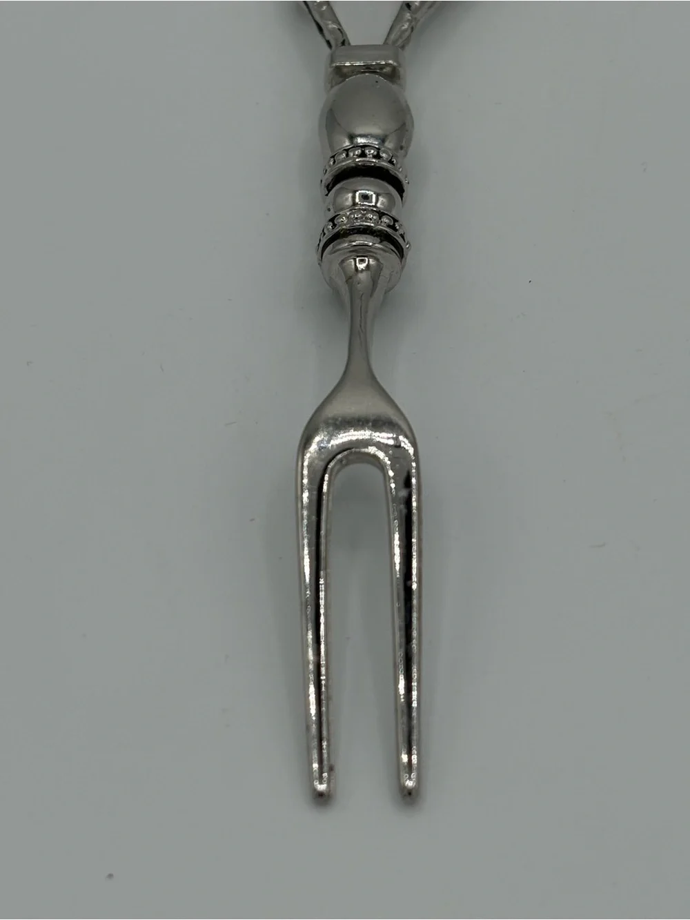 Silver Tone Reindeer Appetizer Fork Christmas Holiday Serving Utensil